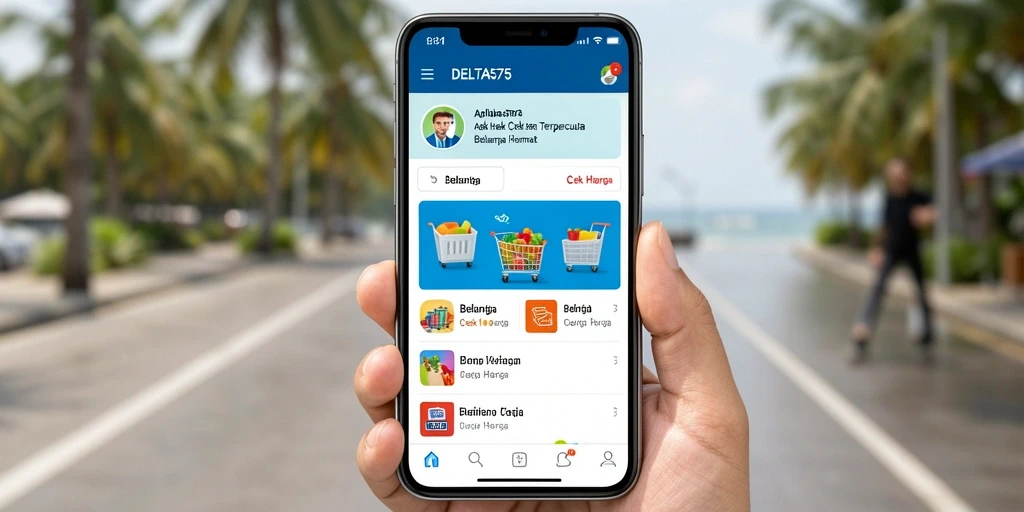 Antarmuka DELTA575 menampilkan perbandingan harga produk secara jelas dan informatif.
