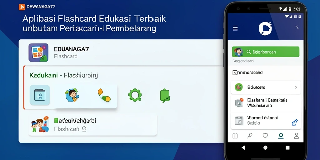 Tampilan antarmuka aplikasi Flashcard DEWANAGA77 yang user-friendly.