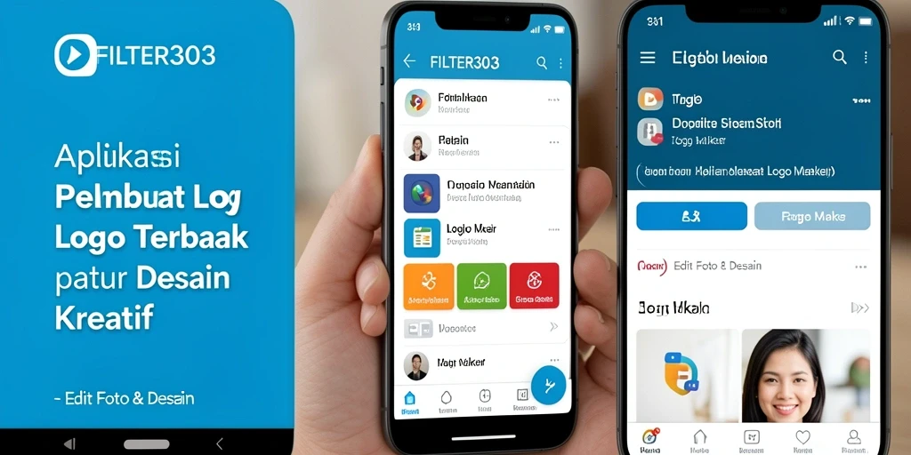Antarmuka intuitif FILTER303 yang mendukung proses desain logo.