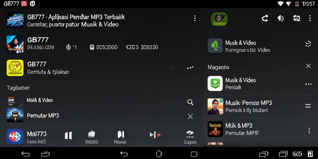 Antarmuka GB777 dengan fitur Pemutar MP3 yang menarik.
