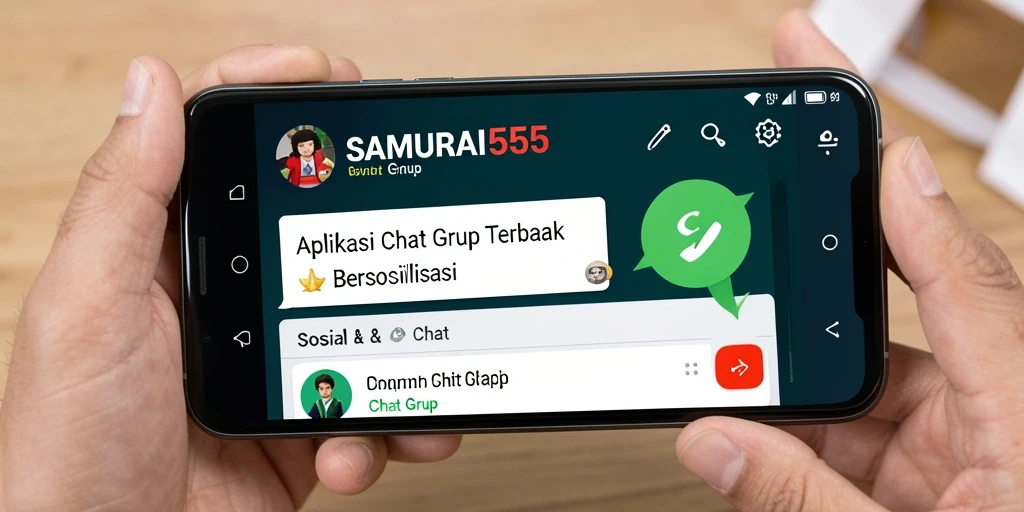 Tampilan antarmuka SAMURAI555 yang simpel dan menarik untuk chat grup.