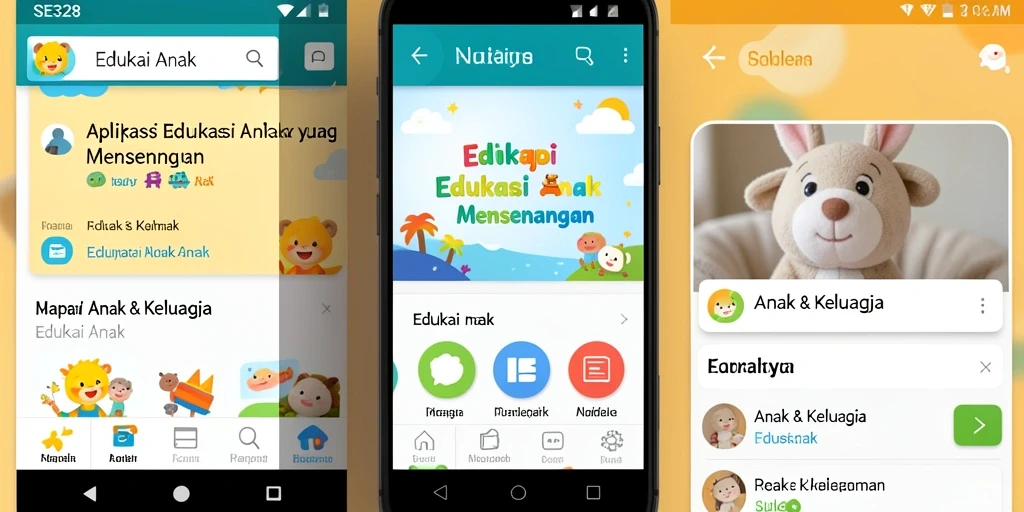 Antarmuka SE328 yang cerah dan penuh warna untuk belajar anak.