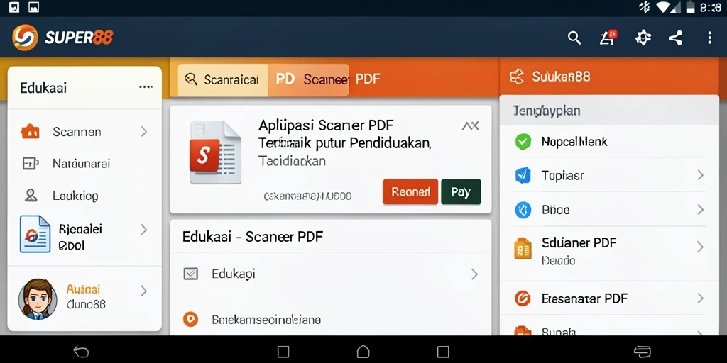 Antarmuka aplikasinya dengan fitur pemindaian PDF yang sederhana dan efisien.