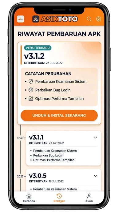 Riwayat Versi asiktoto untuk Pengguna Android